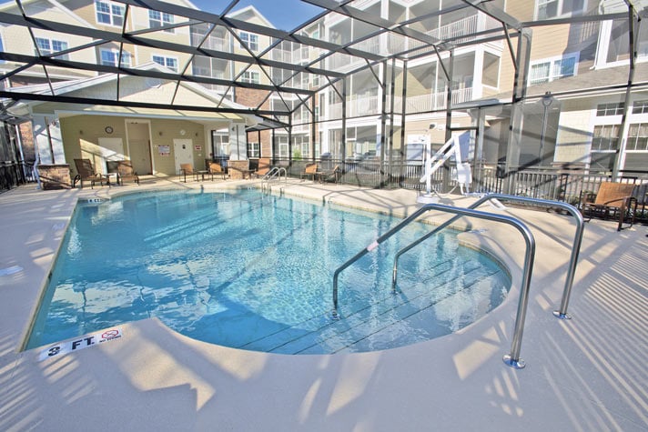 The pool area at Cypress Springs