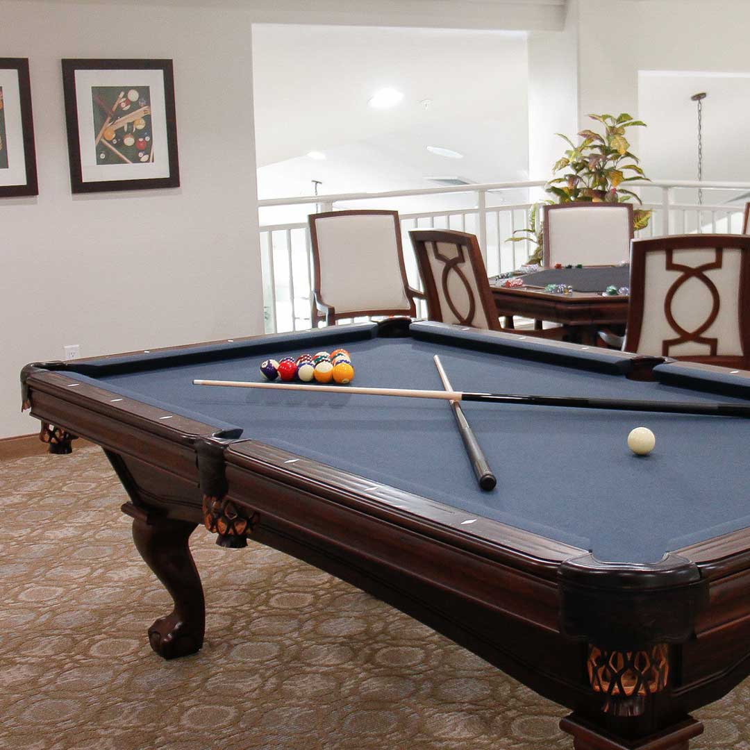 The game room at Cypress Springs