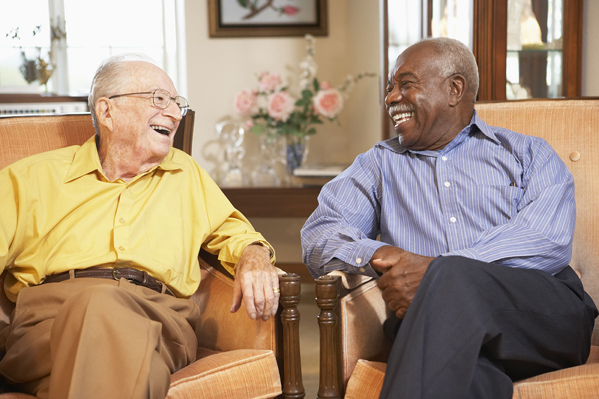 Residents laughing together at Cypress Springs